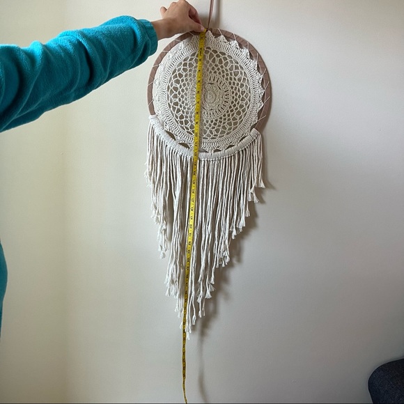 Round Crochet Macramé 12” Bohemian Wall Hanging - Picture 6 of 7